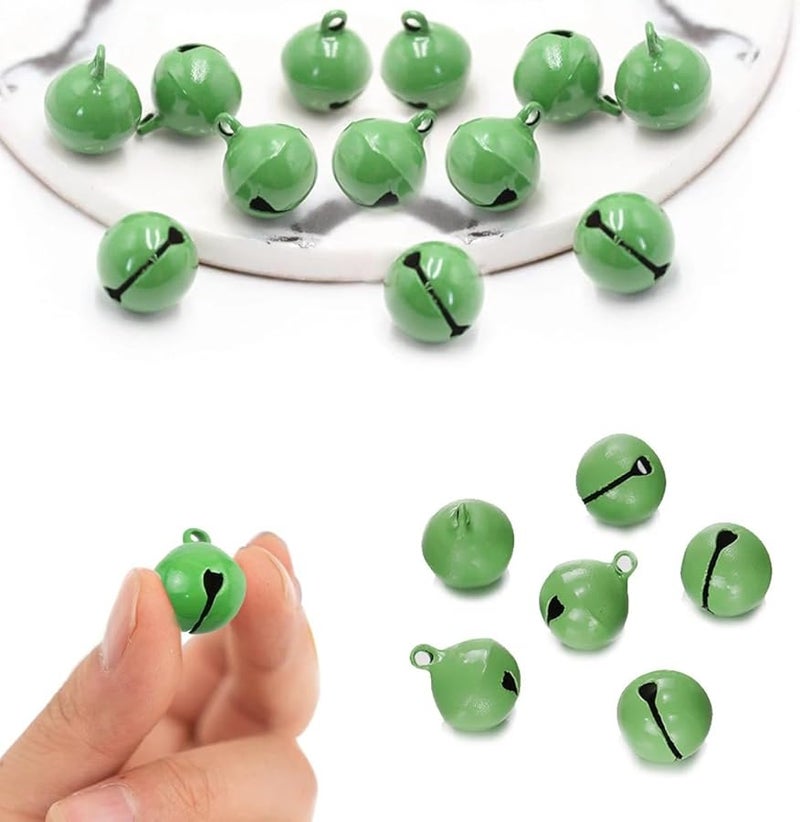 Bright Green 10PCS 14mm Jingle Bells For DIY Keychains Pet Jewelry Festival Decorations - Image 3